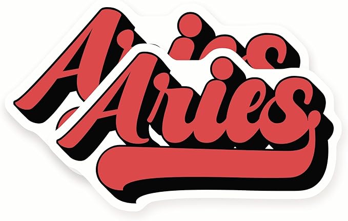 Aries Stickers - Zodiac Sign - Astrology Lover - Horoscope - 2 Pack 5" Wide Design - Adheres to Laptops, Tumblers, and More – Made in The USA - AQS9509 - Aries Sticker for men