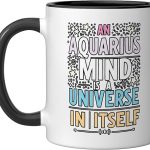 Aquarius Zodiac Sign Star Astrology Birthday Horoscope Ceramic Mug, Black/White - Aquarius Mug for men