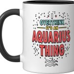 Aquarius Zodiac Sign Star Astrology Birthday Horoscope Ceramic Mug, Black/White - Aquarius Mug for men