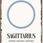 KERUNSM Sagittarius Zodiac: Retro Astrology Funny Metal Tin Signs 8x12 Inch Aluminum Vintage Poster-For Living Bathroom Room Kitchen Bedroom Patio Wall Decor - Sagittarius Home Decor for men