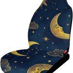 Premium Quality Sun Moon Boho Astrology Front Car Seat Covers Universal Fit Cars Trucks SUVs, Wear Tear Resistance Seat Cushion Pad Mat Covers, No Tools Needed - Aquarius Car Seat Cover for men
