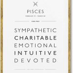 Framed Pisces Zodiac Sign Canvas Print Art Minimalist Aesthetic Wall Art Painting Exquisite Pictures for Office Wall Decoration Trendy Art Print Dorm Room Decor (Gold Framed,12L x16W) - Pisces Canvas for men