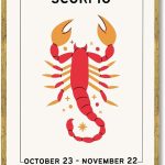 Framed Scorpio Zodiac Poster Canvas Print Art Boho Wall Art Painting Trendy PicturesElegant Wall Decor for Living Room Dorm Room Art Print Decoration (Gold Framed,12L x16W) - Scorpio Canvas for men
