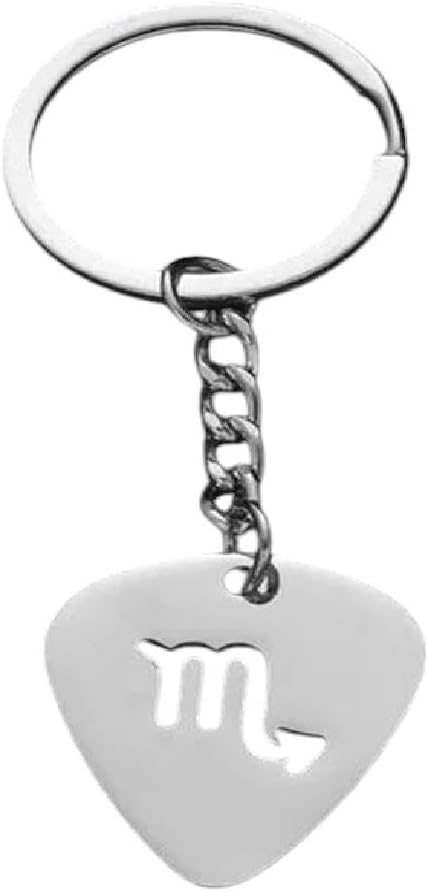 New 2026 Simple 12 Zodiac Sign Pendant Keychains Constellation Jewelry DIY Metal Stainless Steel Taurus Aries Scorpio Keyings Chaveiros Fashion Accessories Creative Gift - Aries Keychain for men