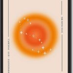 Framed Scorpio Constellation Canvas Print Art, Modern Wall Art Painting, Elegant Art Print, Pictures Wall Decor, Home Decor for Living Room, Bedroom, Office Decoration. (Black Framed,8L X12W) - Scorpio Canvas for men