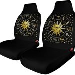 Zodiac Wheel Astrology Horoscope Circle Sun Wiccan Car Seat Covers, Car Seat Protection for Women and Girls, Suitable for Most Vehicles, Cars, Cars, Trucks, SUVs, Vans. - Aquarius Car Seat Cover for men