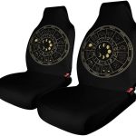 Zodiac Wheel Astrology Horoscope Circle Sun Wiccan Car Seat Covers, Car Seat Protection for Women and Girls, Suitable for Most Vehicles, Cars, Cars, Trucks, SUVs, Vans. - Aquarius Car Seat Cover for men