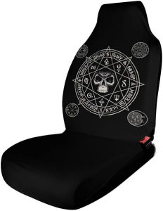 Zodiac Wheel Astrology Horoscope Circle Sun Wiccan Car Seat Covers, Car Seat Protection for Women and Girls, Suitable for Most Vehicles, Cars, Cars, Trucks, SUVs, Vans. - Aquarius Car Seat Cover for men