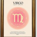 Framed Virgo Zodiac Sign Poster Canvas Print Art Modern Wall Art Painting Pictures Art Print Cute Elegant Dorm Room Decor Wall Decoration Living Room Home Decor (Retro Framed,12L x16W) - Virgo Poster for men