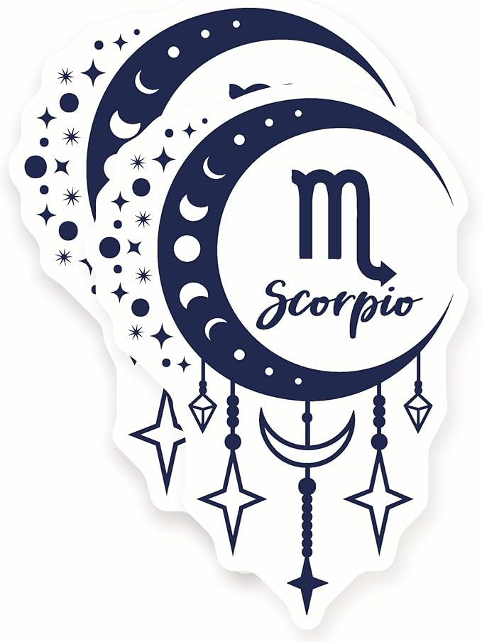 Scorpio Stickers - Zodiac Sign Sticker - Astrology Stickers - Star Sign - 2 Pack - 5" Wide Design - Adheres to Laptops, Tumblers, and More – Made in The USA - AQS10228 - Scorpio Sticker for men