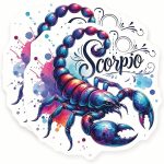 Scorpio Stickers - Zodiac Sign Art - Colorful Horoscope Decals - 2 Pack 5" Wide Design - Adheres to Laptops, Tumblers, and More – Made in The USA - AQS10743 - Scorpio Sticker for men