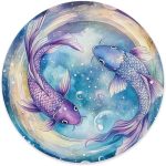 Cafemira Retro Metal sign,Pisces zodiac,Tin signs wall art home decor,Round plaque poster Decorative,for bar,living room,cafe,club,man cave,Indoor,Outdoor,easy to hang,8x8 inch - Pisces Home Decor for men