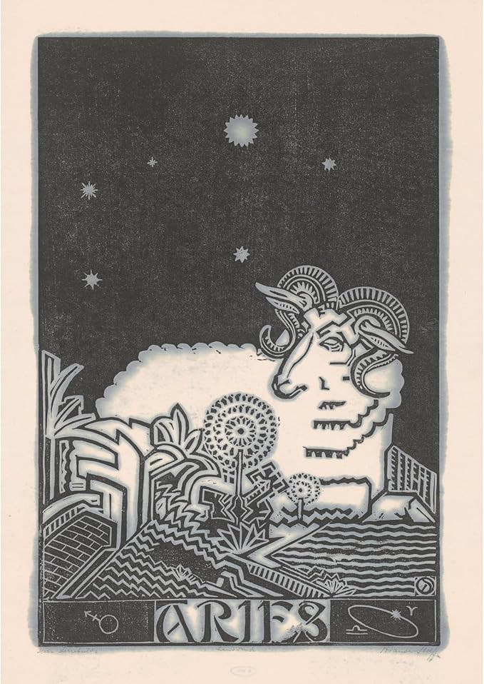 ArtDirect Zodiac sign Aries (1880-1946) Unframed Art Print Giclee Poster by Henri van der Stok - Ready for Framing with Customization Sizes 7x10, 10x14, 14x20, 24x34, 34x48 and 42x60 inches - Aries Poster for men