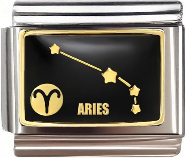 Italian Bracelet Charm,9mm,Birthday & Date > Zodiac Signs - Aries Bracelet for men