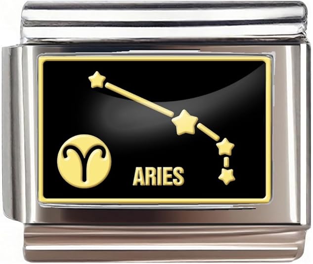 Italian Bracelet Charm,9mm,Birthday & Date > 12 Zodiac Signs - Aries Bracelet for men