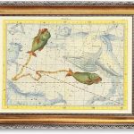 Vintage Framed Pisces Zodiac Canvas Print Oil Paintings Reproduction World Classics Antique Wall Art, Trendy Astrology Poster, Painting, Pictures, Wall Decor for Living Room Dorm Room Wall Decoration (Retro Framed,12L"x16W") - Pisces Canvas for men