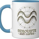 Zodiac Horoscope Aquarius Zodiac Sign Aquarius Ceramic Mug, Blue/White - Aquarius Mug for men