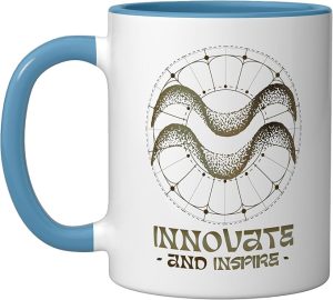 Zodiac Horoscope Aquarius Zodiac Sign Aquarius Ceramic Mug, Blue/White - Aquarius Mug for men