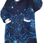 Horoscopes Zodiac Sign Gemini Wearable Blanket Hoodie Gifts for Women Men, Oversized Sherpa Hoodie Warm Soft Cozy Adults Wearable Blankets with Pocket - Gemini Blanket for men