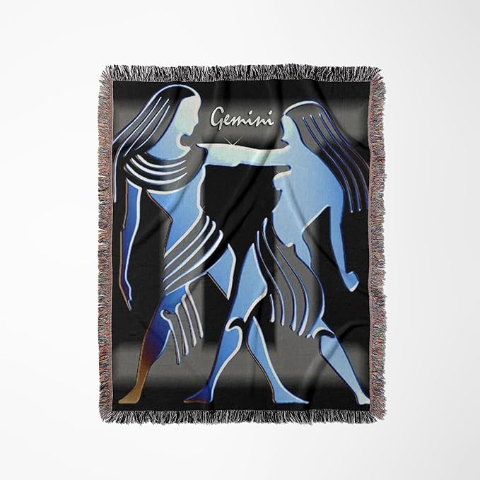 3dRose Gemini Zodiac Sign Woven Blanket - Gemini Blanket for men