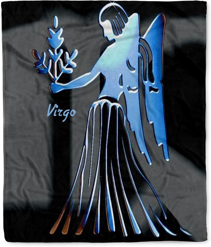 3dRose Virgo Zodiac Sign Silktouch Minky Blanket - Virgo Blanket for men