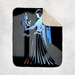 3dRose Virgo Zodiac Sign Sherpa Lined Blanket - Virgo Blanket for men