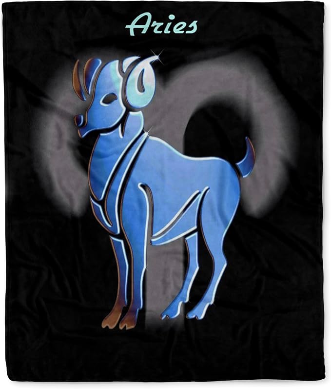 3dRose Aries Zodiac Sign Silktouch Minky Blanket - Aries Blanket for men