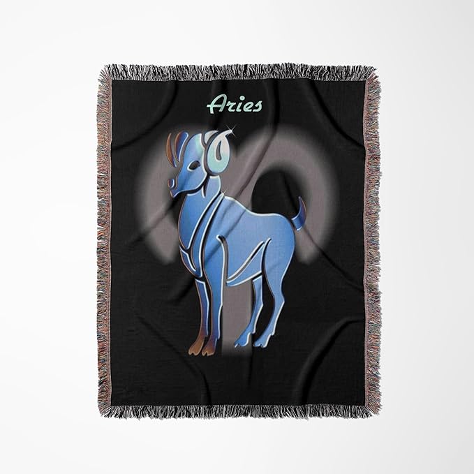 3dRose Aries Zodiac Sign Woven Blanket - Aries Blanket for men