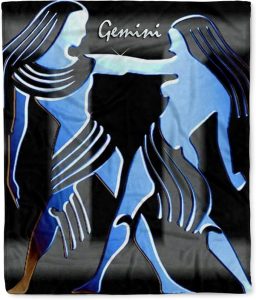 3dRose Gemini Zodiac Sign Silktouch Minky Blanket - Gemini Blanket for men