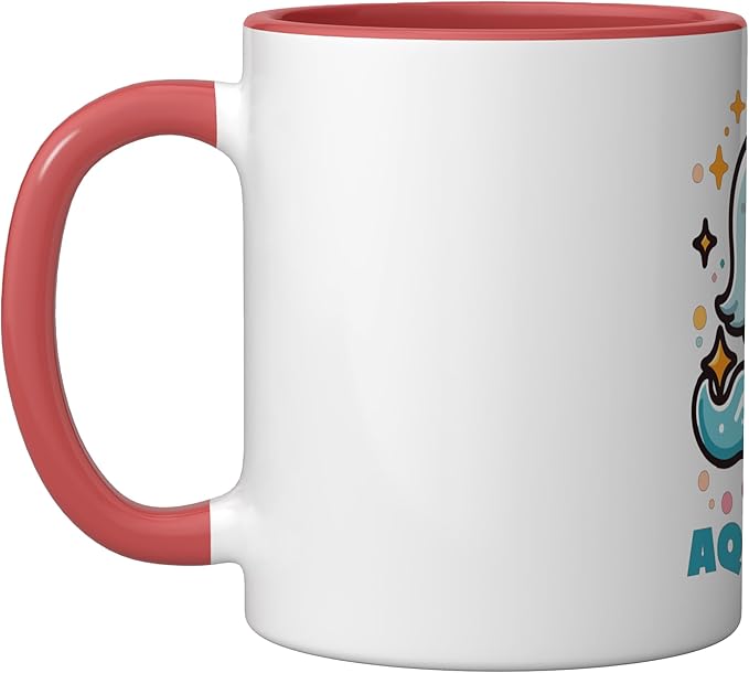 Astrology Aquarius Astrology Horoscope Aquarius Ceramic Mug, Red/White - Aquarius Mug for men
