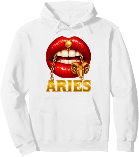 Lips Aries Zodiac Sign Astrology Birthday Afro Women Girl Pullover Hoodie - Aries Sweatshirt for men
