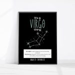 Virgo Zodiac Poster - Boho Wall Art Print Featuring the Virgo Constellation and Star Chart for Horoscope Decor in Bedroom or Living Space - Virgo Poster for men