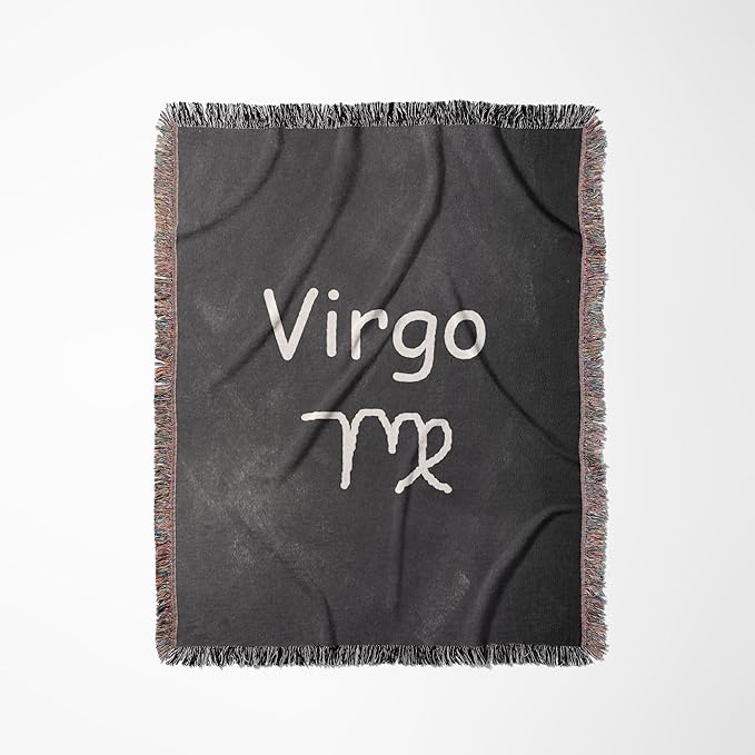 3dRose Virgo Symbol Zodiac Sign Horoscope Chalkboard Design Woven Blanket - Virgo Blanket for men
