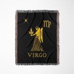 3dRose Virgo Zodiac Symbol. Image of a Woman, a Star and a Sign. Gift, Charm Woven Blanket - Virgo Blanket for men
