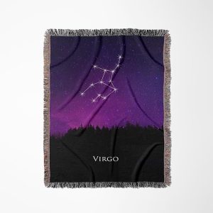 3dRose Virgo Constellation Night Sky Astrology Symbol Zodiac Horoscope Sign Woven Blanket - Virgo Blanket for men