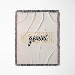 3dRose Zodiac Sign - Gemini Text Woven Blanket - Gemini Blanket for men