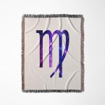 3dRose Virgo Horoscope Symbol - Purple Zodiac Glyph Astrological Star Sign Woven Blanket - Virgo Blanket for men