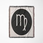 3dRose Virgo, Picture of Horoscope Sign Virgo on Black and White Background Woven Blanket - Virgo Blanket for men