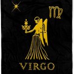 3dRose Virgo Zodiac Symbol. Image of a Woman, a Star and a Sign. Gift, Charm Silktouch Minky Blanket - Virgo Blanket for men
