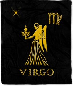 3dRose Virgo Zodiac Symbol. Image of a Woman, a Star and a Sign. Gift, Charm Silktouch Minky Blanket - Virgo Blanket for men