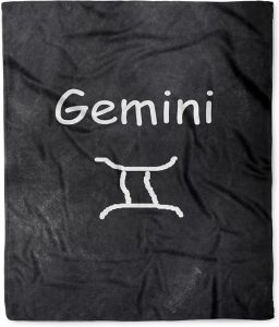 3dRose Gemini Symbol Zodiac Sign Horoscope Chalkboard Design Silktouch Minky Blanket - Gemini Blanket for men