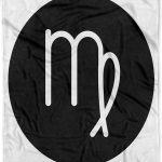 3dRose Virgo, Picture of Horoscope Sign Virgo on Black and White Background Silktouch Minky Blanket - Virgo Blanket for men