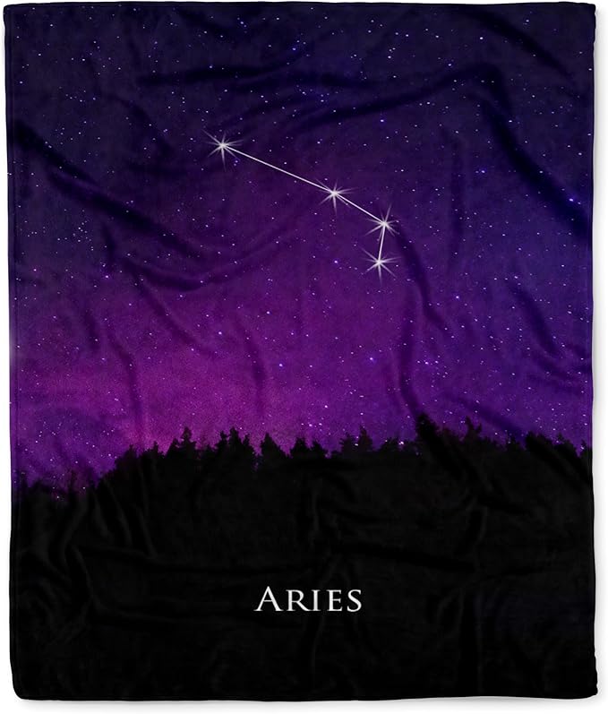 3dRose Aries Constellation Night Sky Astrology Symbol Zodiac Horoscope Sign Silktouch Minky Blanket - Aries Blanket for men