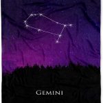 3dRose Gemini Constellation Night Sky Astrology Symbol Zodiac Horoscope Sign Silktouch Minky Blanket - Gemini Blanket for men