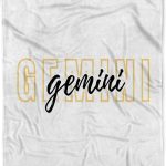 3dRose Zodiac Sign - Gemini Text Silktouch Minky Blanket - Gemini Blanket for men