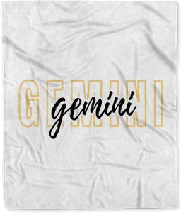 3dRose Zodiac Sign - Gemini Text Silktouch Minky Blanket - Gemini Blanket for men
