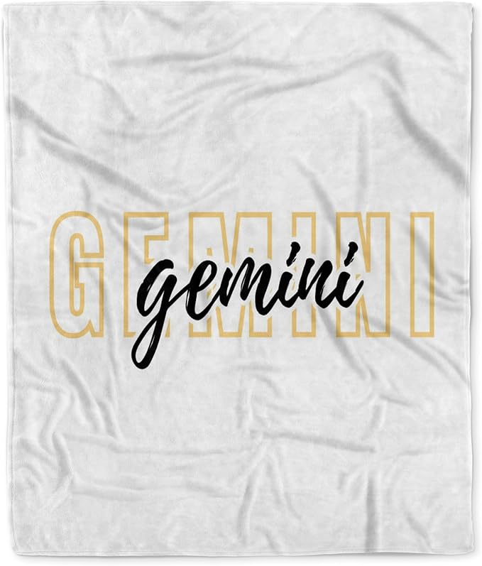 3dRose Zodiac Sign - Gemini Text Silktouch Minky Blanket - Gemini Blanket for men