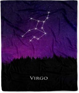 3dRose Virgo Constellation Night Sky Astrology Symbol Zodiac Horoscope Sign Silktouch Minky Blanket - Virgo Blanket for men