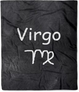 3dRose Virgo Symbol Zodiac Sign Horoscope Chalkboard Design Silktouch Minky Blanket - Virgo Blanket for men