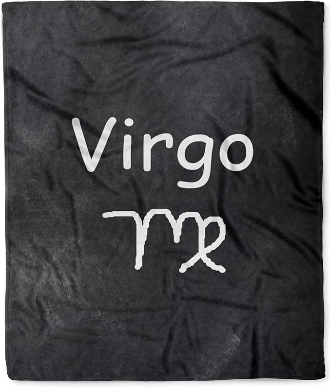 3dRose Virgo Symbol Zodiac Sign Horoscope Chalkboard Design Silktouch Minky Blanket - Virgo Blanket for men